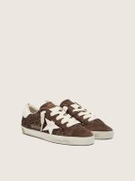 Junior Super-Star in brown glitter and suede with cream leather star - Image 2