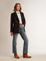 Women's cropped flared jeans with medium wash - Image 3