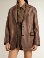 Women's brown leather jacket - Image 5