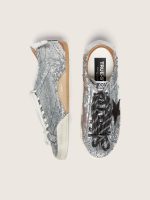 Women's True-Star in silver sequins with black star and silver leather heel tab - Image 4