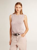Mesh knit top with sequins and contrasting details - Image 2