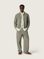 Men's cargo pants in smoky green cotton twill - Image 7