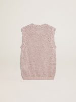 Mesh knit top with sequins and contrasting details - Image 6