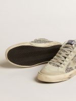 Mid Star in silver glitter with ice-gray suede star and flash - Image 4