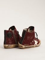 Francy Penstar in burgundy glitter with white leather star - Image 4