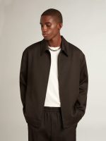 Men's zip-up jacket in black wool gabardine - Image 5