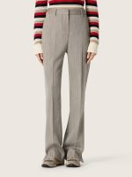 Women's pants in gray pinstripe wool blend - Image 5