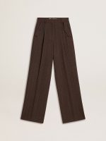 Women's brown virgin wool pants