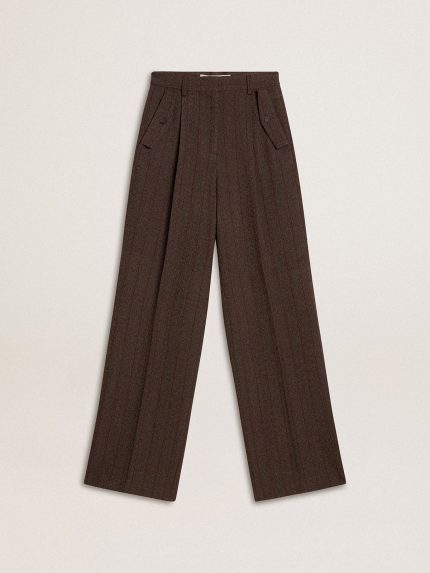 Women's brown virgin wool pants