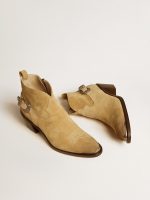 Patty ankle boots in sand-colored waxed suede - Image 2