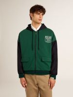Men's green and blue reversible hooded sweatshirt - Image 4