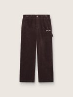 Kids' chinos in brown corduroy with embroidery