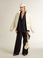 Women's midnight blue wool single-breasted blazer - Image 3
