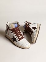 Women's Sky-Star in white nappa leather with chocolate suede star - Image 2