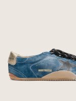 Men's True-Star in teal suede with black star and cream heel tab - Image 3