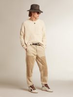 Men's Sky-Star in white nappa leather with a chocolate suede star - Image 3