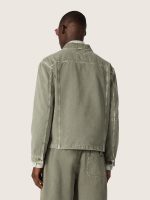 Men's jacket in smoky green cotton twill - Image 6