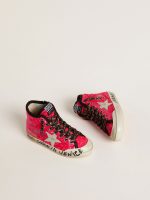 Young Francy in sequins with ice-gray suede star and animal-print laces - Image 2
