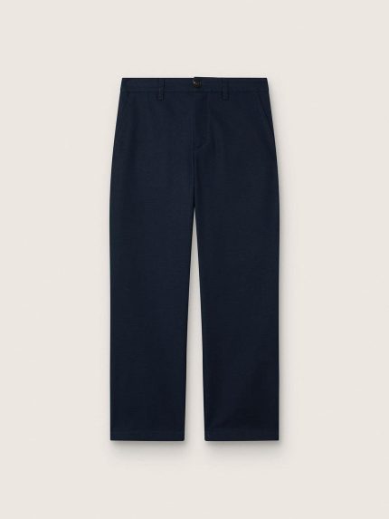 Journey unisex chinos in blue cotton canvas with embroidered logo