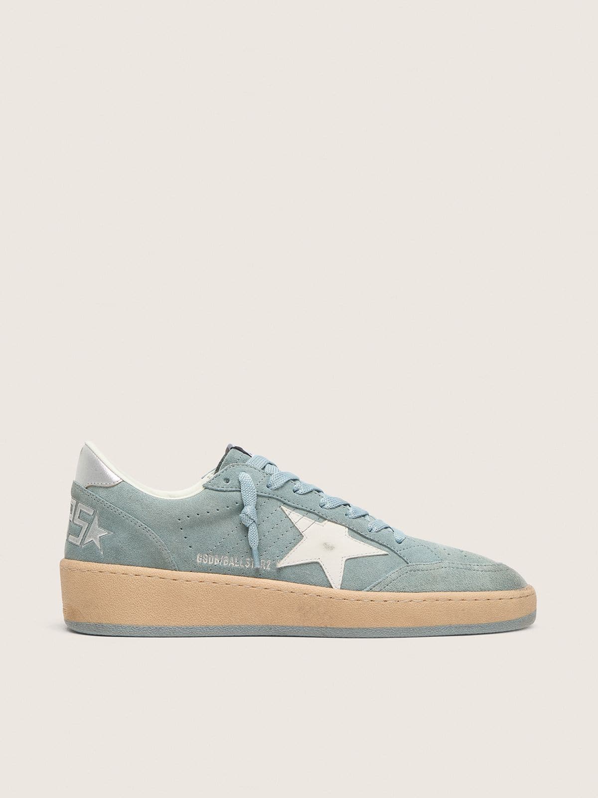 58dbfdfbfbeead18d9812e9701ee89bc85ad31fd99217a069a4e1ac6a452ca5b Women's Ball Star in light blue suede with white star - Image 1