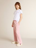 White and silver T-shirt with logo and maxi star in silver glitter - Image 4