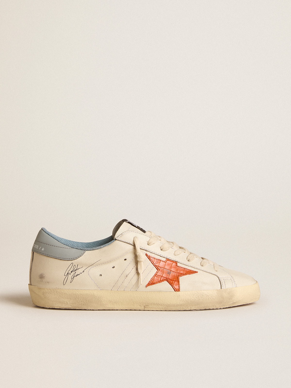 59a1399965b030e4ab6bd344aedbe69ebd158ebcba10b00ce8ee04fd7e6ee622 Men's Super-Star with crocodile-print star and silver-blue heel tab - Image 1