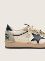 Men's Ball Star LTD in white leather and light grey suede with dark blue star and Skins - Image 5