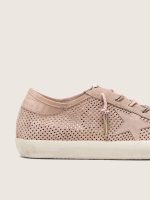 Women's Super-Star LTD in powder-pink perforated suede with tone-on-tone star - Image 4
