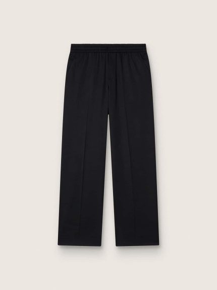 Men's joggers in black wool