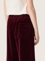 Girls' burgundy velvet-effect pants with rear pocket - Image 4