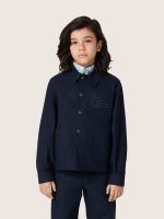 Journey unisex shirt in blue cotton canvas with embroidered logo - Image 5