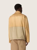 Unisex safari jacket in beige and military-green cotton with maxi pockets - Image 6