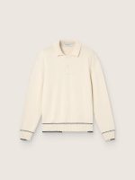 Men's polo shirt in white cotton