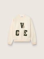 Star unisex cotton sweatshirt in vintage white with VCE embroidered patches