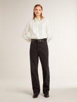 Women's shirt with a vertical striped pattern and crystal embroidery - Image 3