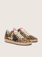 Women's Ball Star in leo-print pony skin, black leather star & heel tab - Image 2