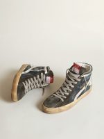 Slide in midnight-blue denim with white leather star - Image 2