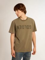 Men's olive green T-shirt with Golden lettering - Image 5