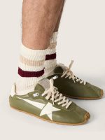 Men's Marathon Speed in olive-green leather with cream star - Image 3