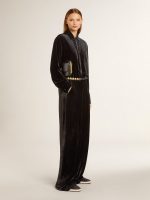 Black velvet-effect pants - Image 3