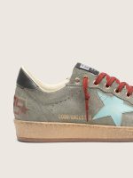 Men's Ball Star in green suede with aqua-green star - Image 4