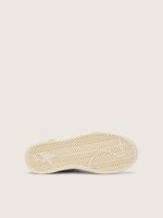 Young Ball Star in white leather with gold glitter star and orange laminated leather inserts - Image 5