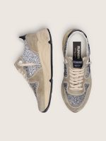 Women's Running Sole in silver glitter and dove gray suede - Image 3