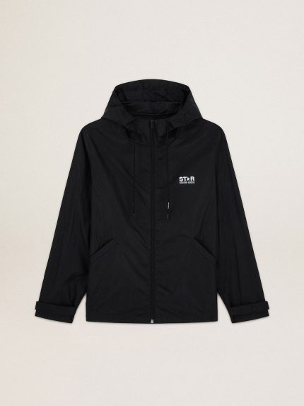 Men's windcheater with contrasting white logo and star
