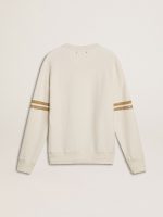 Men's white cotton sweatshirt with front print - Image 6