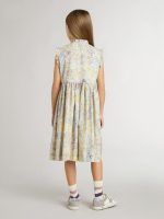 Girls' cotton midi dress with multicolor floral print - Image 4