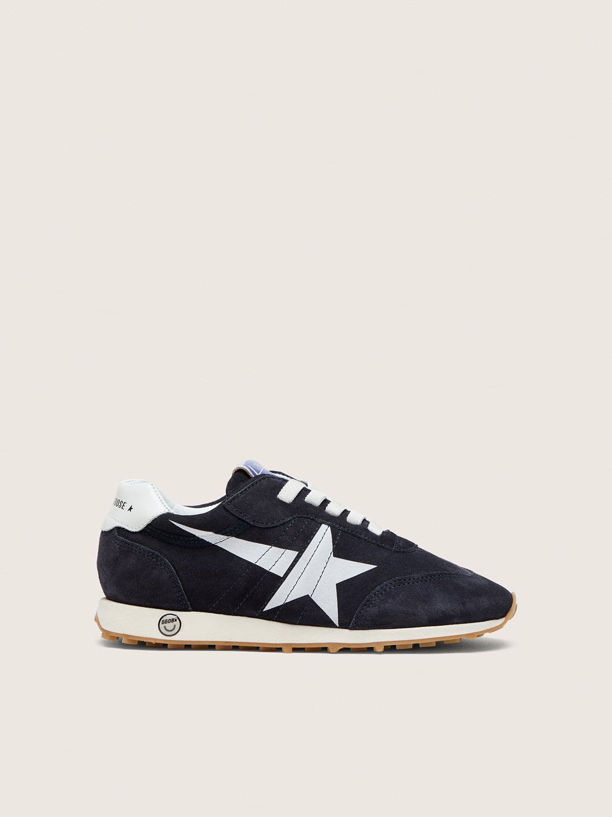 5e676ced648f96503a69185d6bd927df10ff2a3dc160d3540cfb3539d4e01fb1 Young Marathon in dark blue suede with white star - Image 1