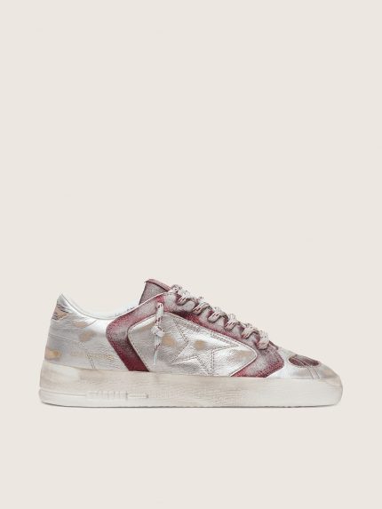 Women's Stardan LAB in burgundy and silver leather and glitter