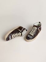 Women's Mid Star in brown suede with leather star and Swarovski crystal flash - Image 2