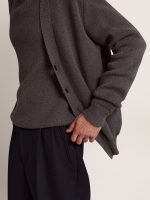 Men's cardigan in m��lange gray cotton with logo on the back - Image 4